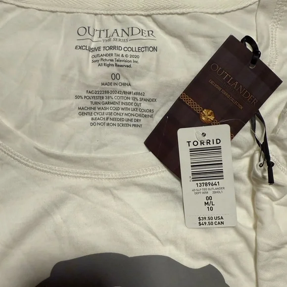 Torrid Outlander Jamie Fraser Silhouette Sleep Top - Picture 5 of 6